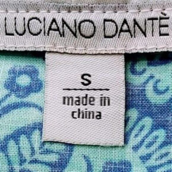 Luciano Dante Floral Rhinestone Beachy Resort Wear Tropical Tunic Size Small - Picture 8 of 12